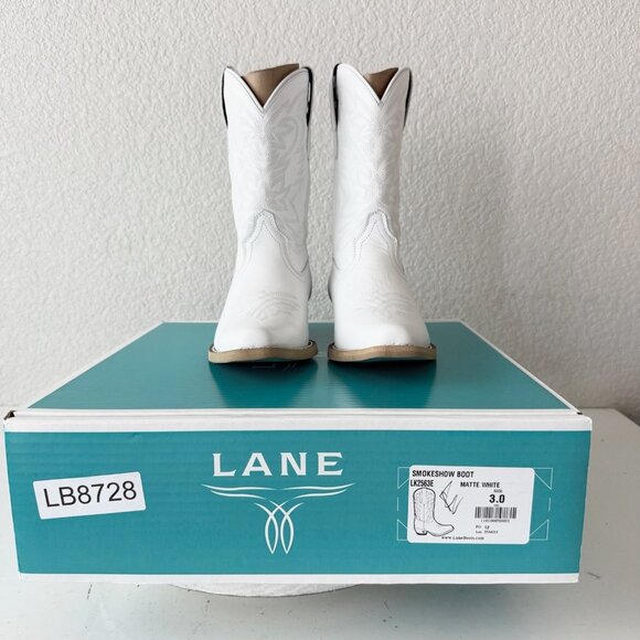 Lane Smokeshow Girls White Cowboy Boots Size 3 Western Cowgirl Kids Childrens - Picture 11 of 12